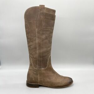 Frye Womens 9 B Paige Tall Riding Boots Grey Distressed Leather Equestrian Boho